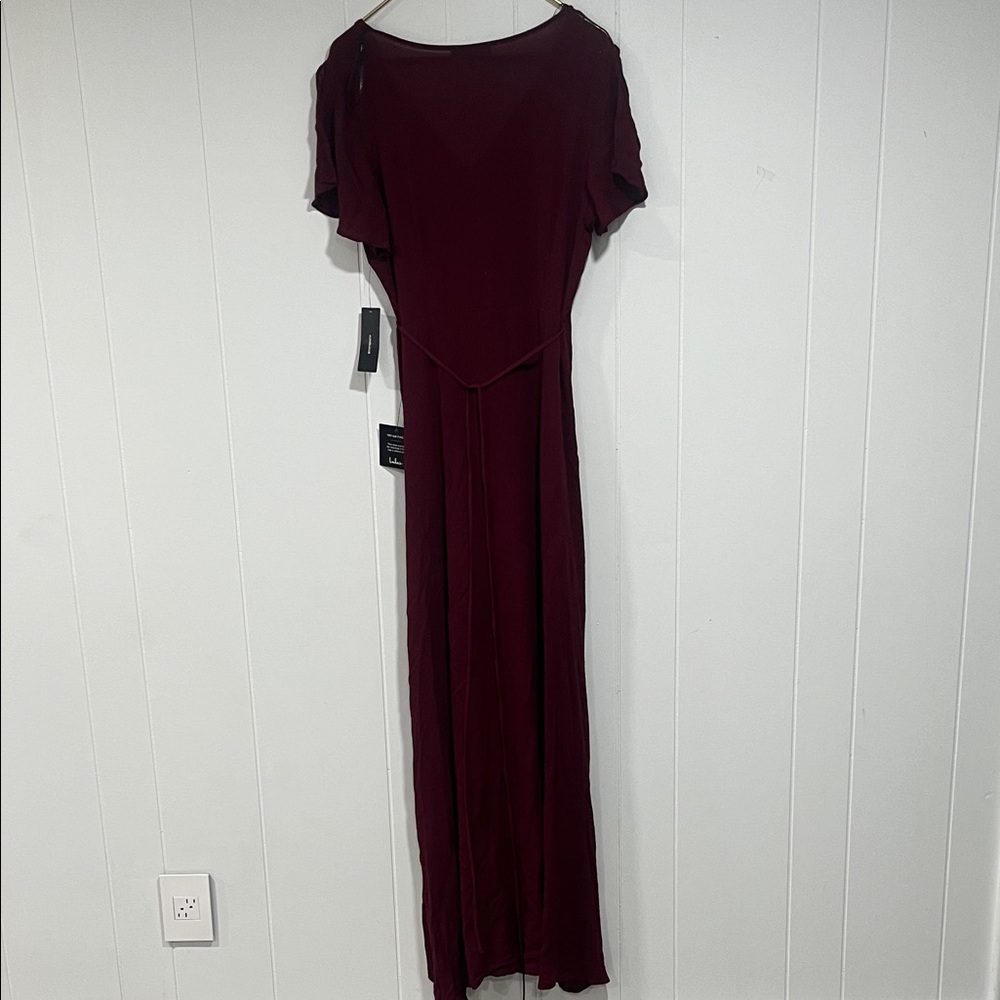LULU’S‎ Heart of Marigold Burgundy Wrap Maxi Dress Women’s Size L - Picture 6 of 8